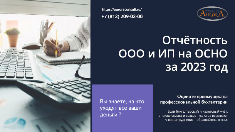 Отчётность ООО и ИП на ОСНО за 2023 год